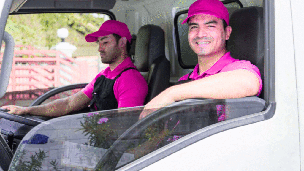 Madhu Home Logistics staff ensuring safe delivery of goods in Hyderabad