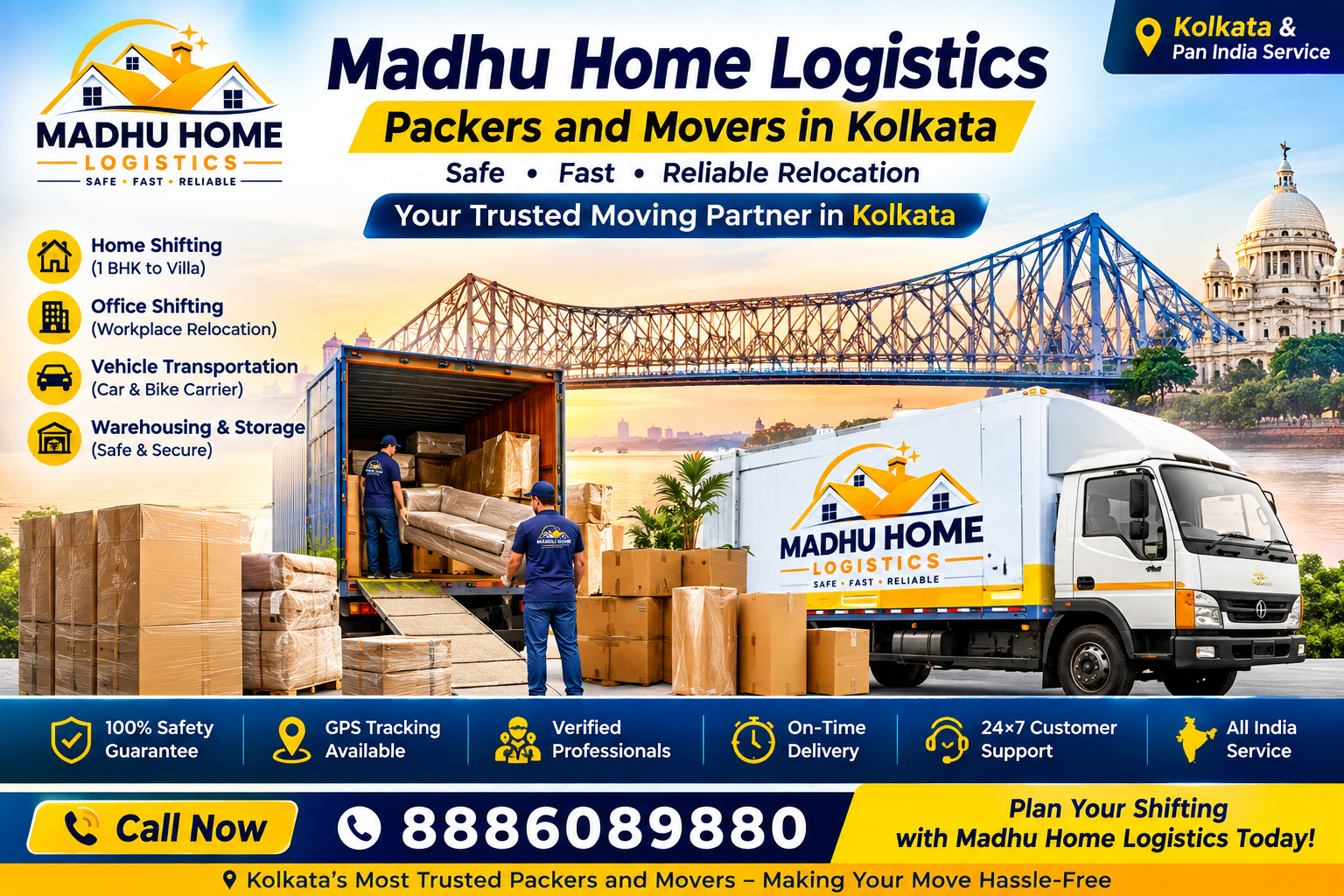 Packers and Movers Kolkata Madhu Home Logistics Madhu Home Logistics Packers and Movers Kolkata home shifting and transportation services